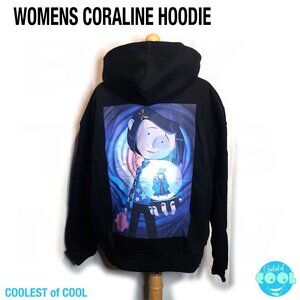 Coraline movie doll button eye graphic hoodie heavy duty thick comfy new XL